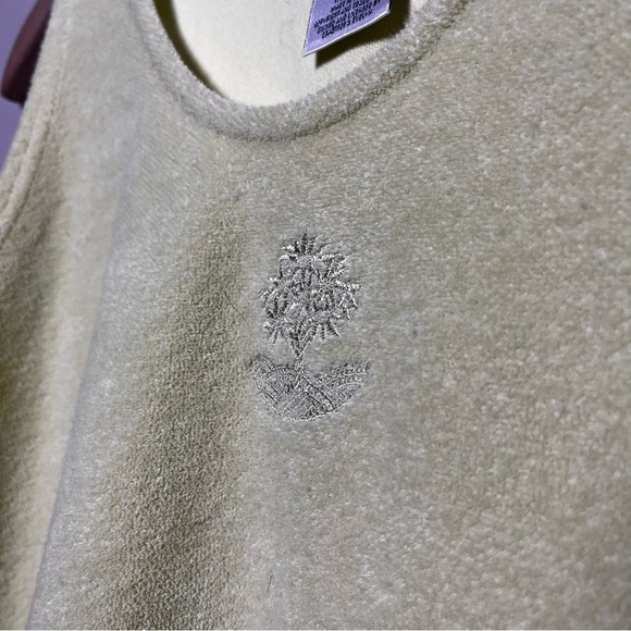 VTG 90s Crabtree and Evelyn Women Jumper Dress Large Butter Yellow Terry Cloth - Picture 6 of 7